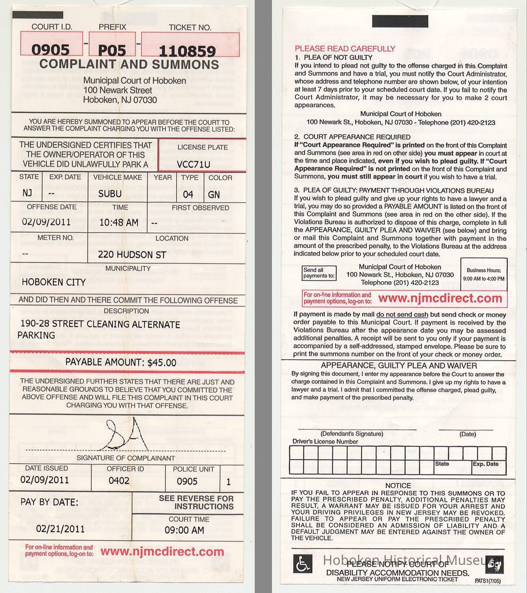 front and back
