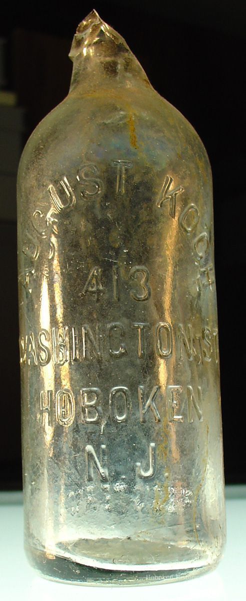 Bottle shard: August Koch, 413 Washington St., Hoboken, N.J. No date, ca. 1900. picture number 1