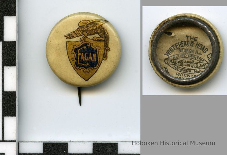 Button: Eagan [School of Business]; shield with griffin