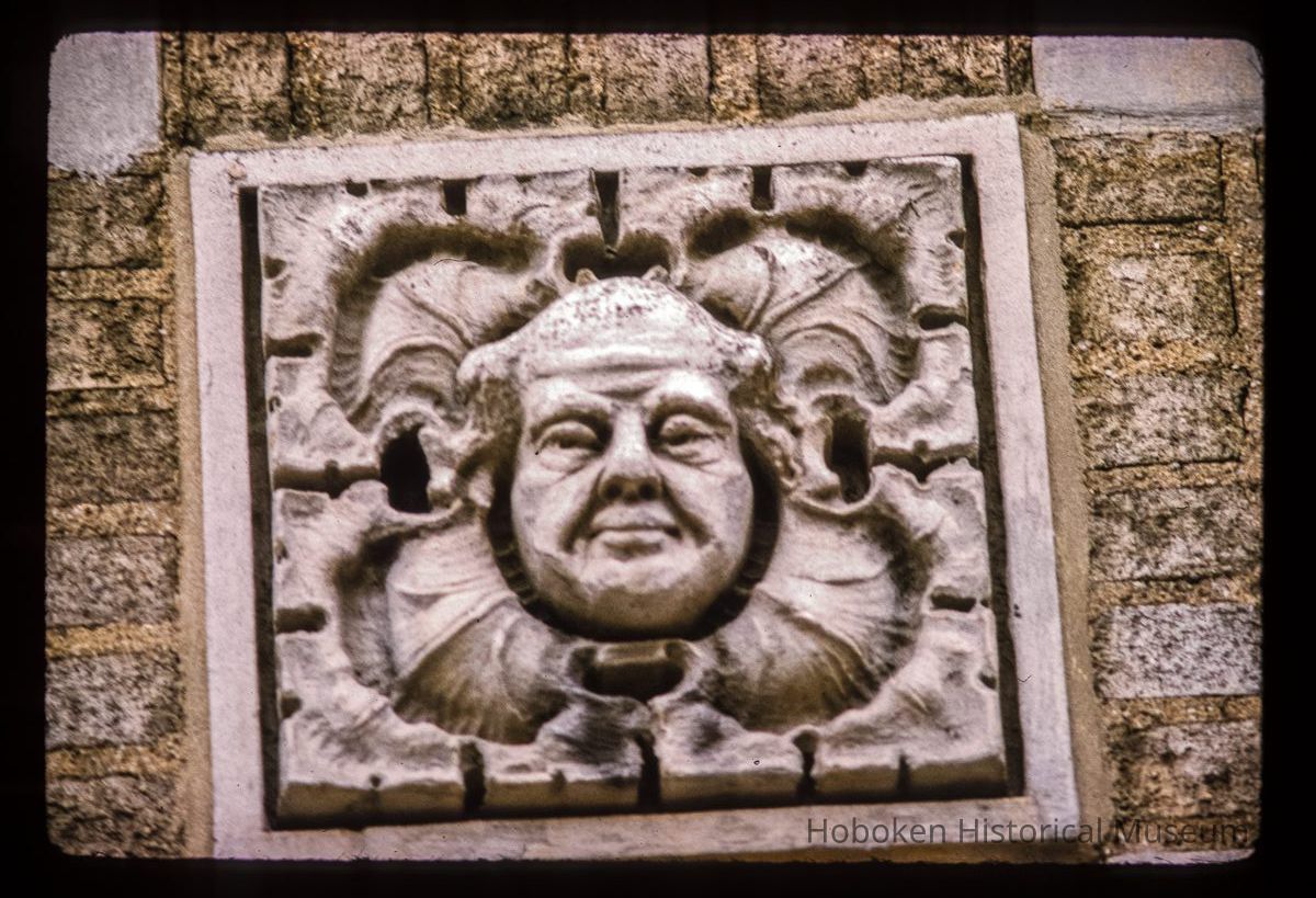 Color slide of close-up view of decorative tile at 501 Adams on the NE corner with 5th picture number 1