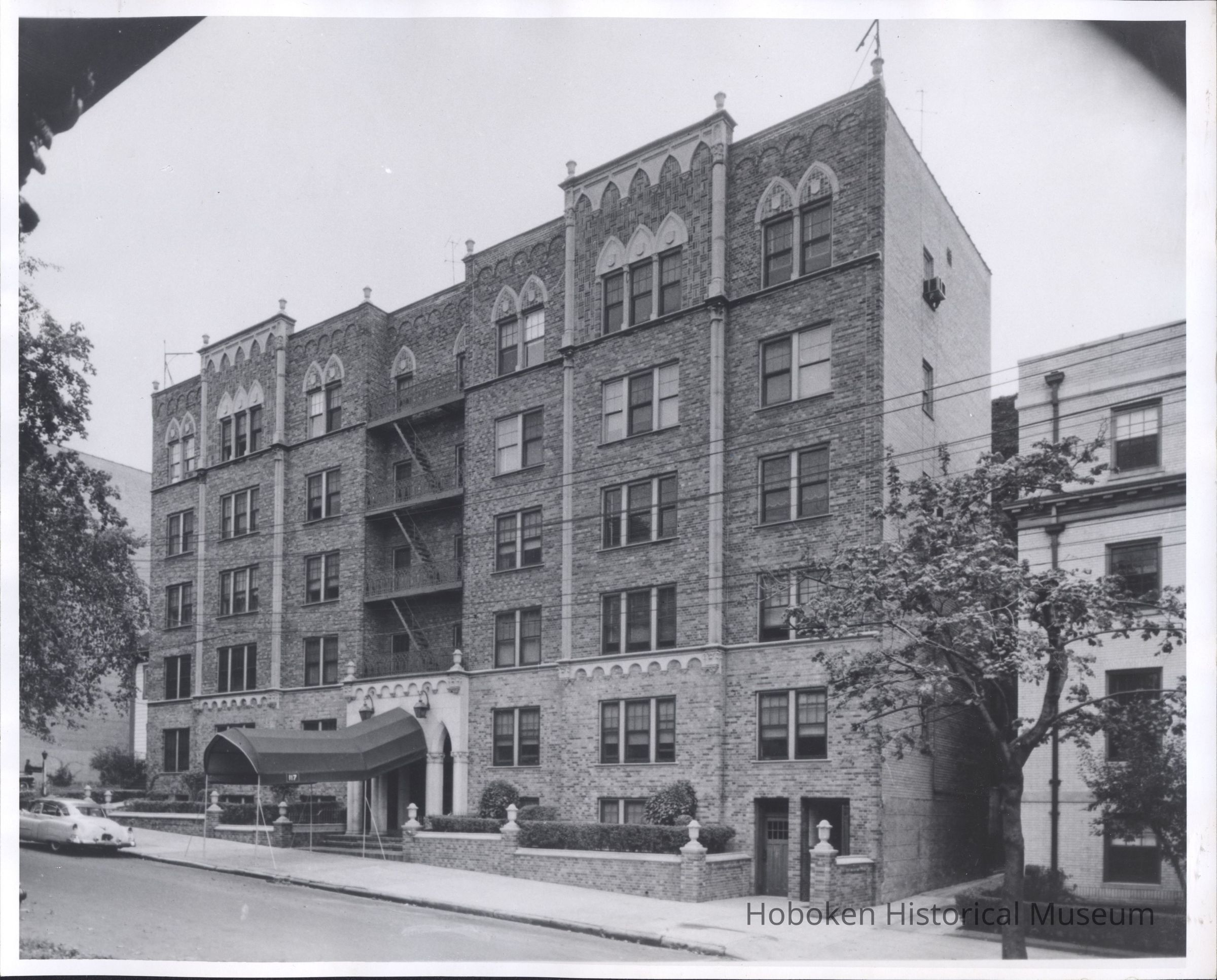 B&W photo of apartment building at 117 Kensington Avenue, Jersey City. picture number 1