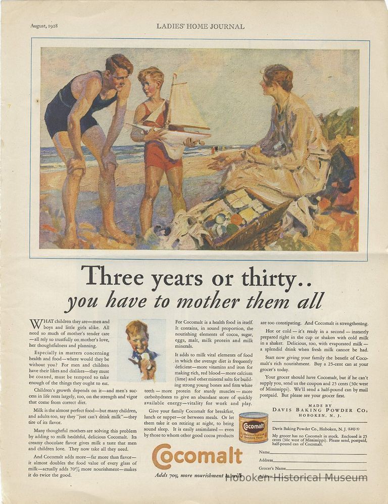 Cocomalt ad in Ladies' Home Journal, August, 1928