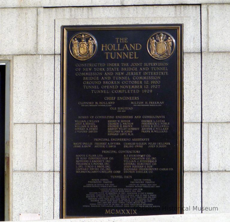 Holland Tunnel plaque