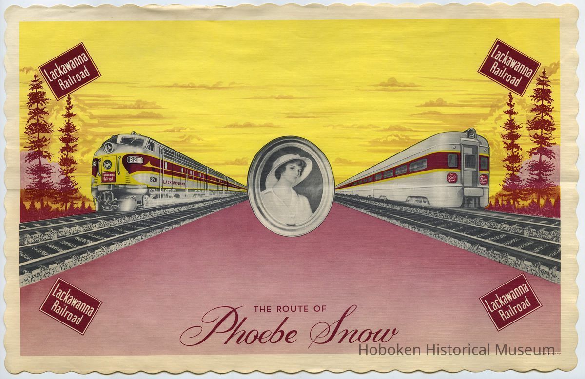 The Route of  Phoebe Snow dining car placemat