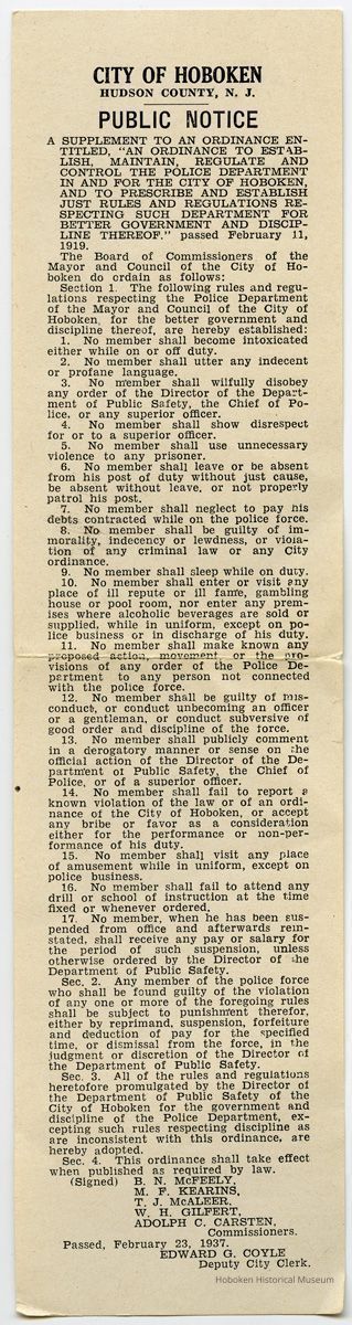 Public Notice, 1937