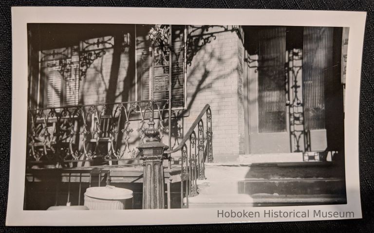 Front porch and door of 64 10th Street Hoboken.