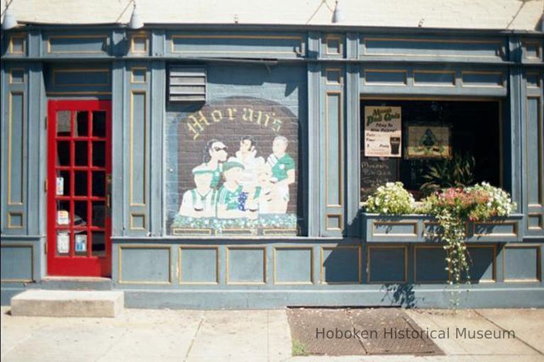 Color photo of painted wall mural for Moran's Pub at 601 Garden St., Hoboken, Sept., 1-5, 2001. picture number 1