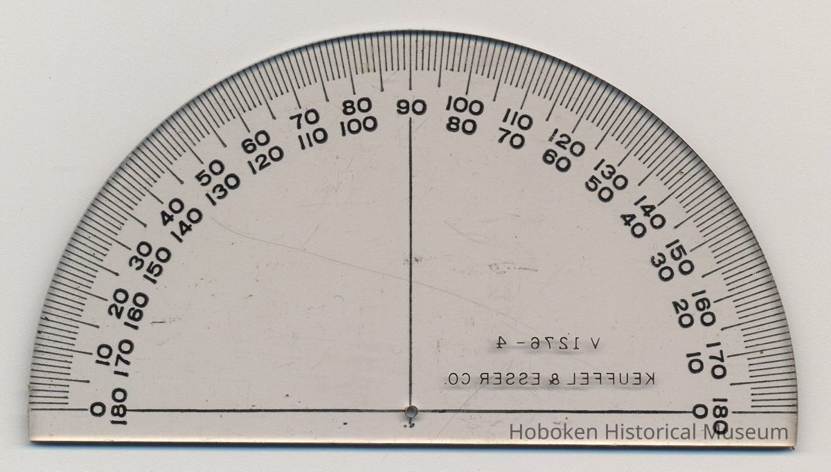Semicircular Protractor no. V1276-4, made by Keuffel & Esser Company, N.Y., n.d., ca.1950-1965. picture number 1