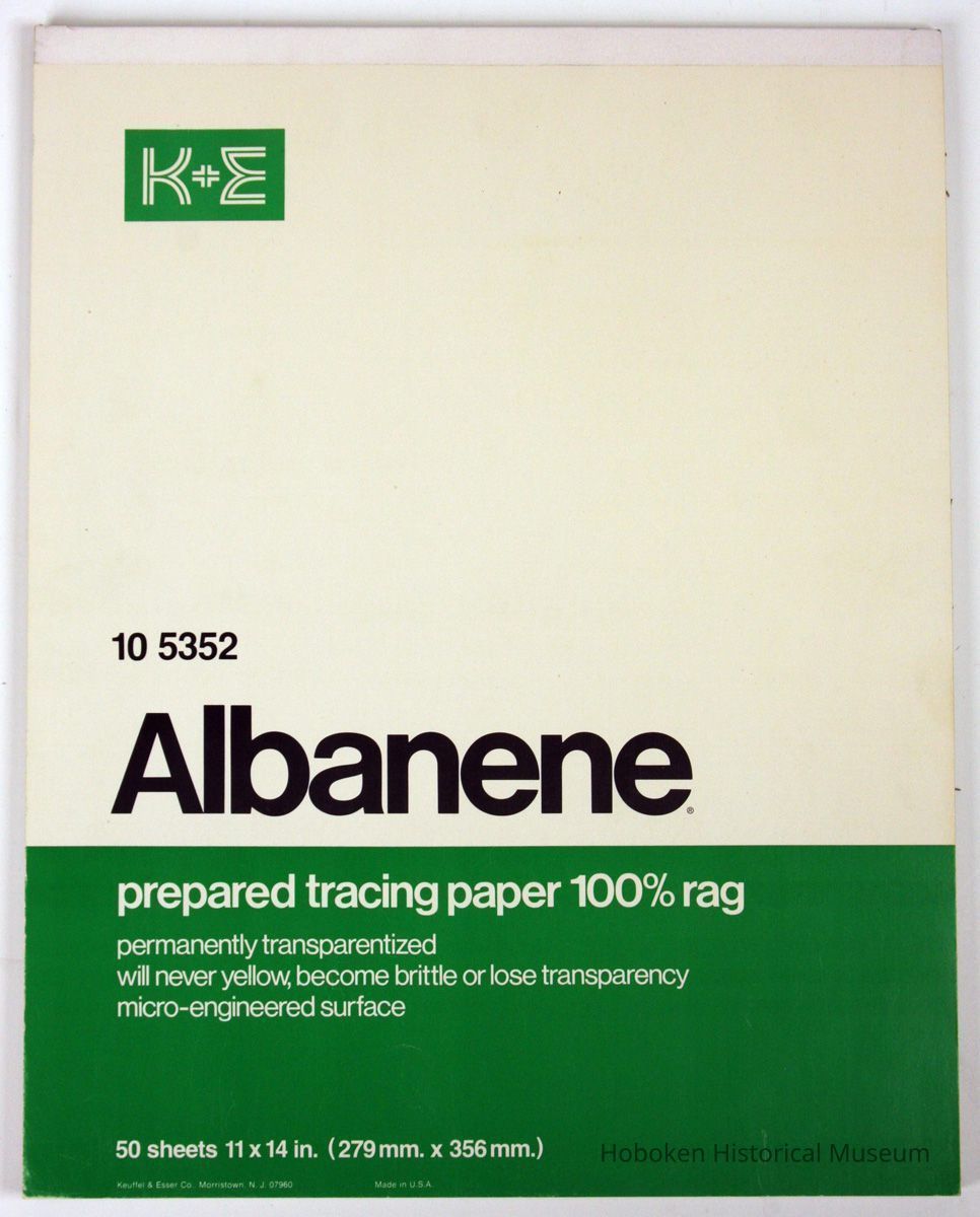 Paper: K&E Albanene Prepared Tracing Paper, 10 5342. Pad: 50 shts 11