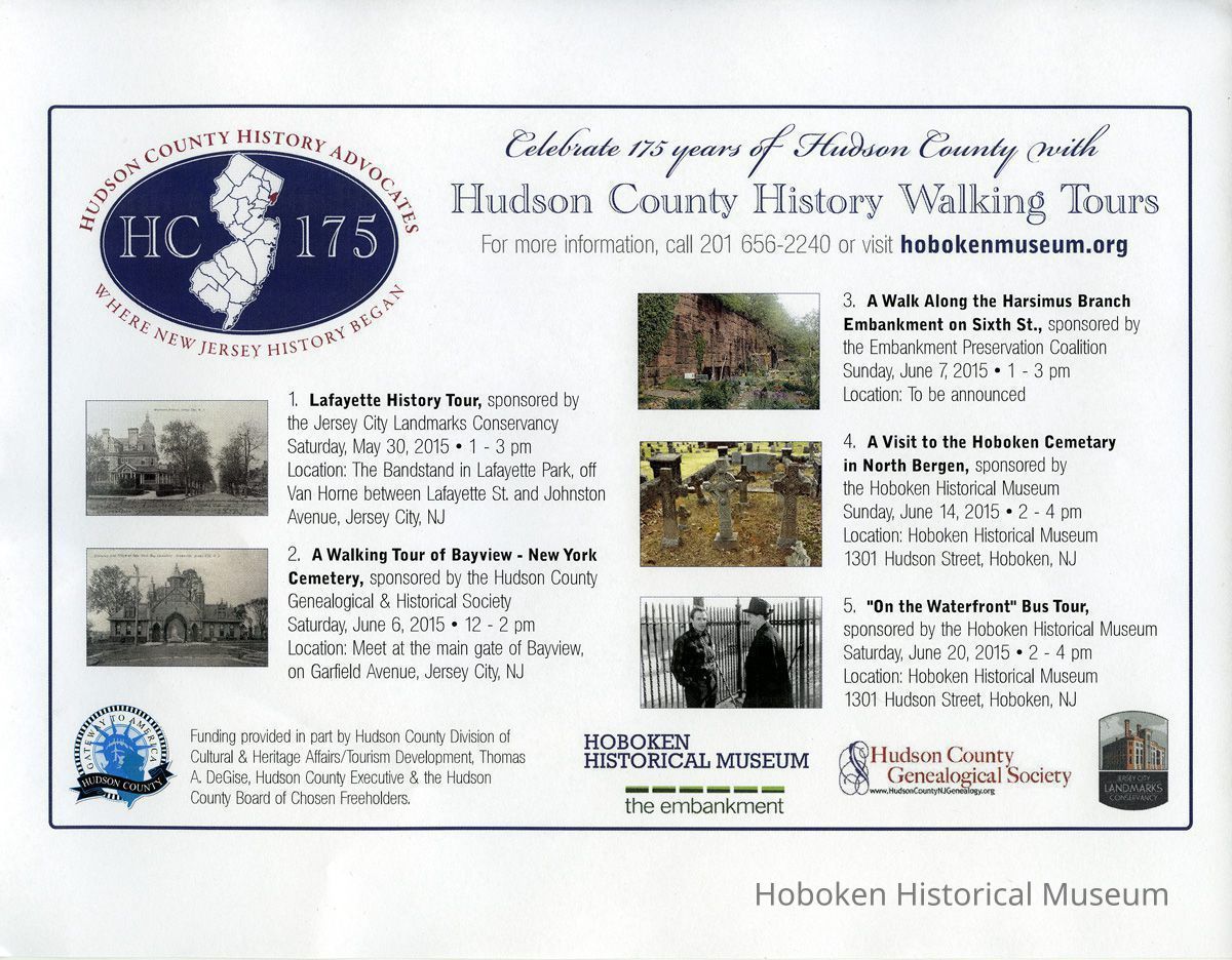 handbill Hudson County Walking Tours