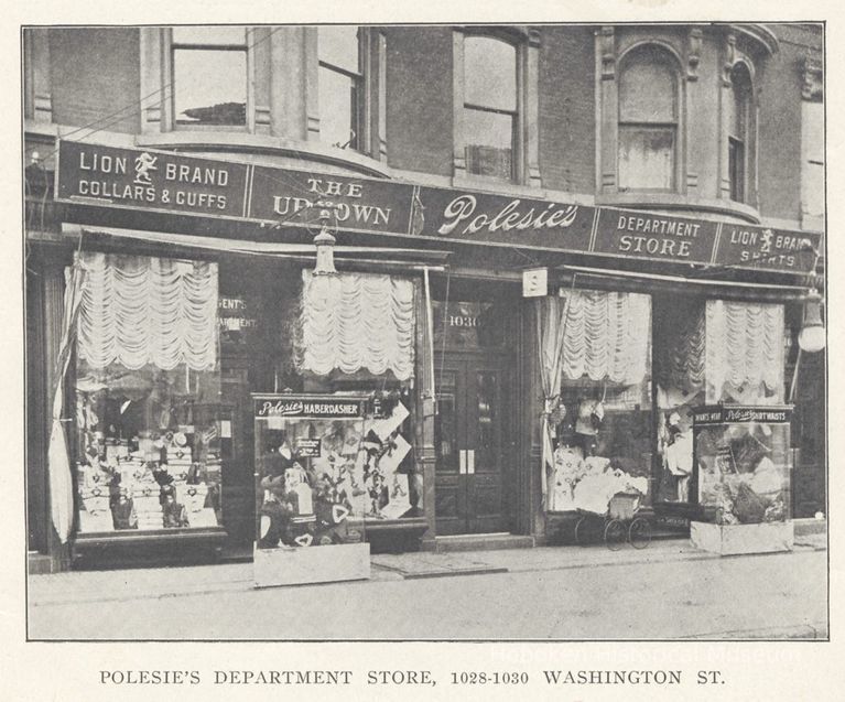 Printed B+W photograph of Polesie's Department Store, 1028-1030 Washington Street, Hoboken, ca. 1903-1908. picture number 1