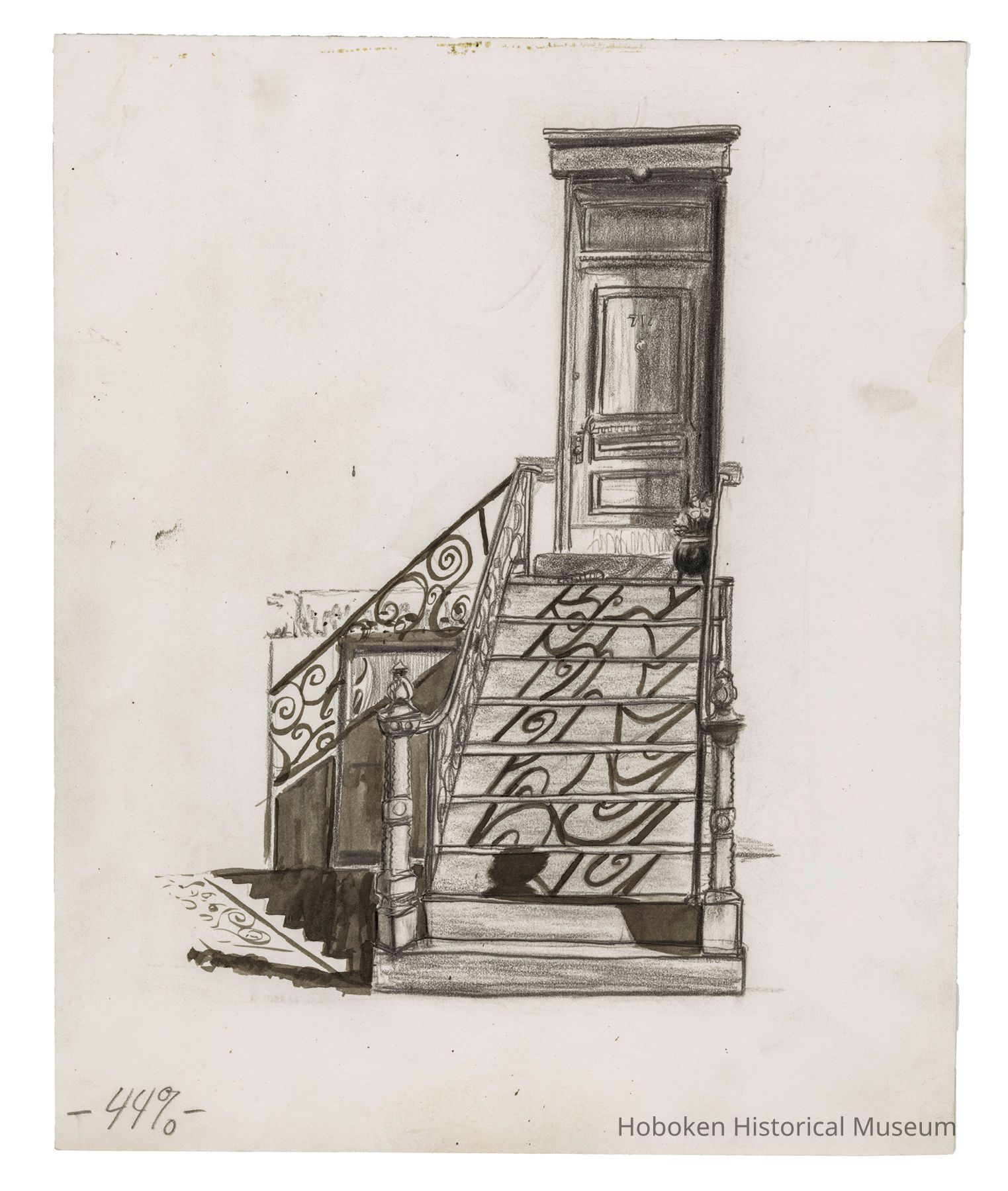 Greyscale Illustration of 717 Park Avenue, circa 1986 picture number 1