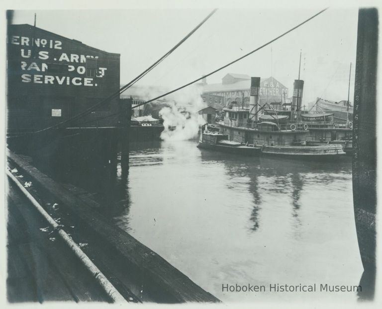 Digital image of photo of W.& A. Fletcher Company and U.S. Army Transport Service Pier, Hoboken, no date, ca. 1917-1919. picture number 1