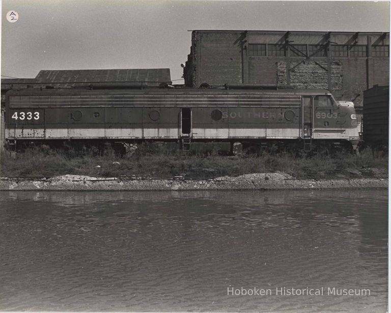 Digital image of B+W photo of the Hoboken waterfront, Hoboken, circa 1987. picture number 1