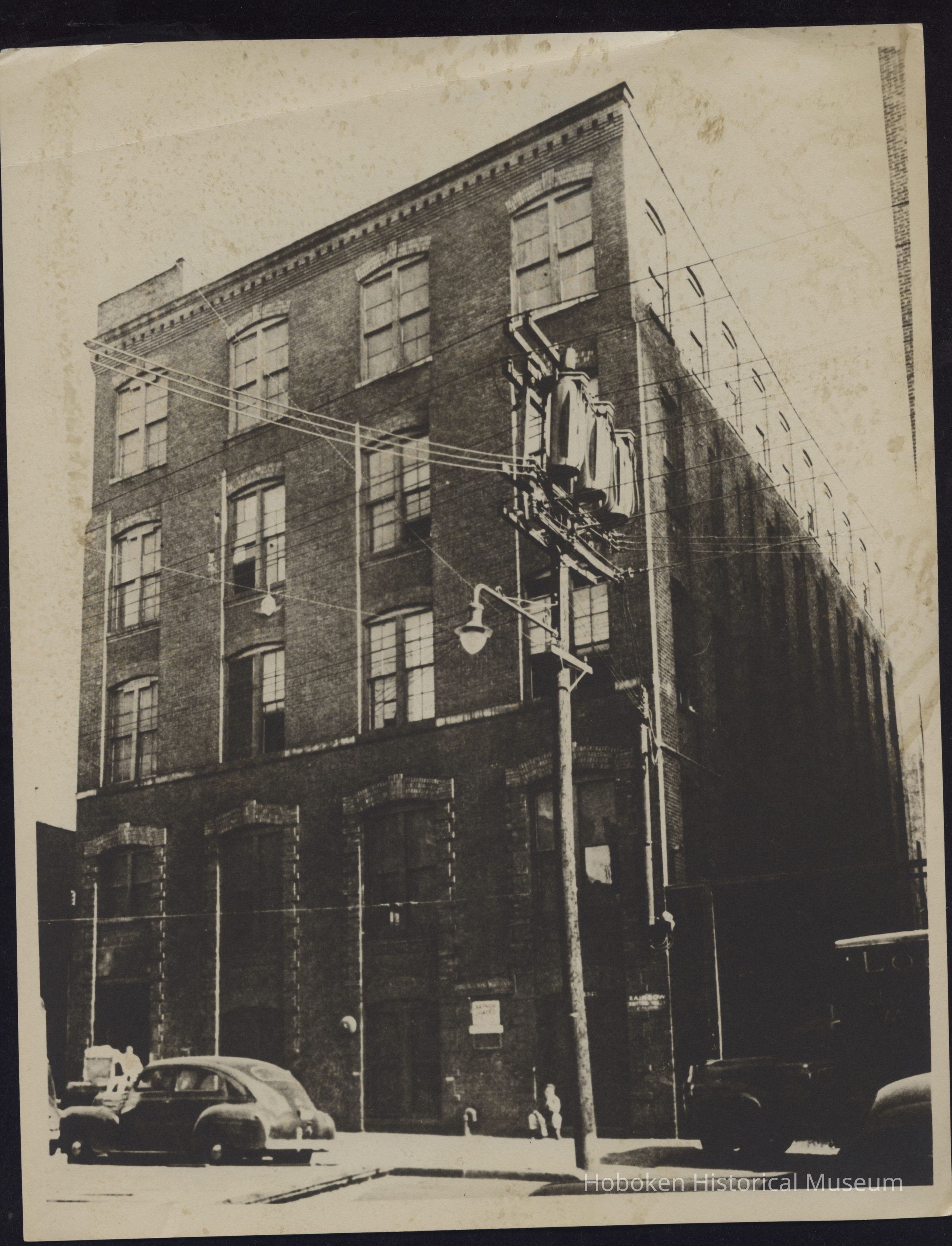 B&W photo of industrial building at 1103 Grand Street, Hoboken. picture number 1