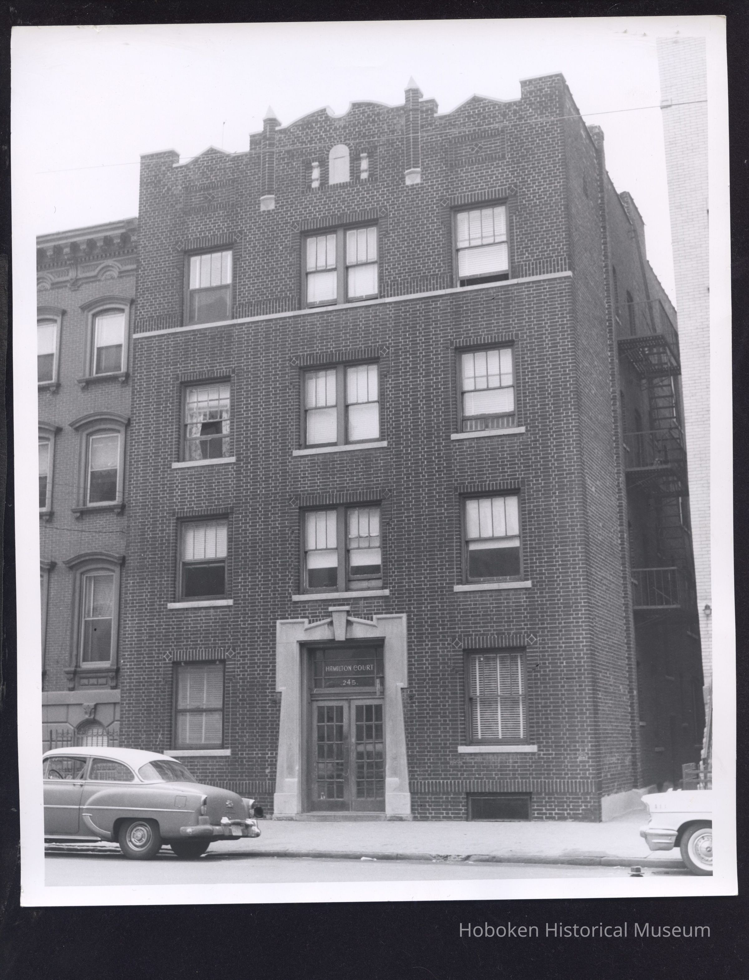 B&W photo of apartment building at 245 8th Street, Jersey City. picture number 1
