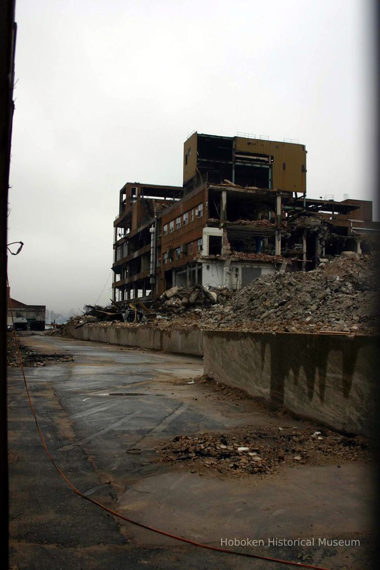 Digital color image of the Maxwell House Coffee plant site with demolition underway, Hoboken, October 2004 picture number 1