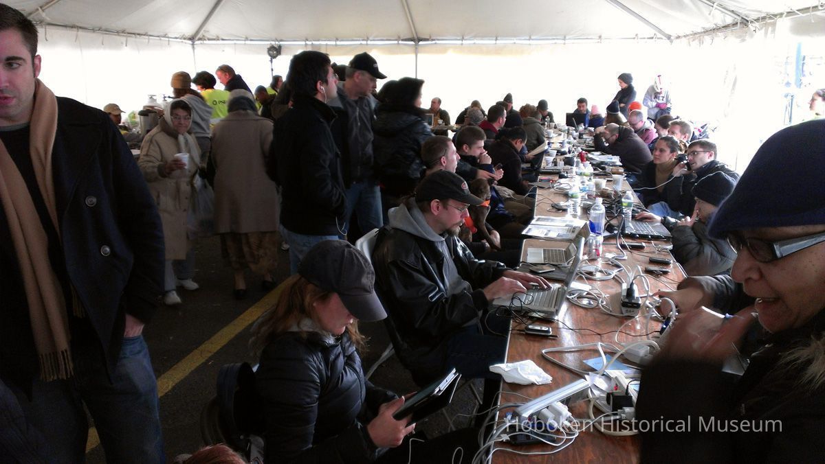Imag0197 Disaster relief tent interior, parking lot, Washington & Observer