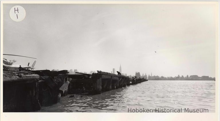 Digital image of B+W photo of the Hoboken waterfront, Hoboken, circa 1987. picture number 1