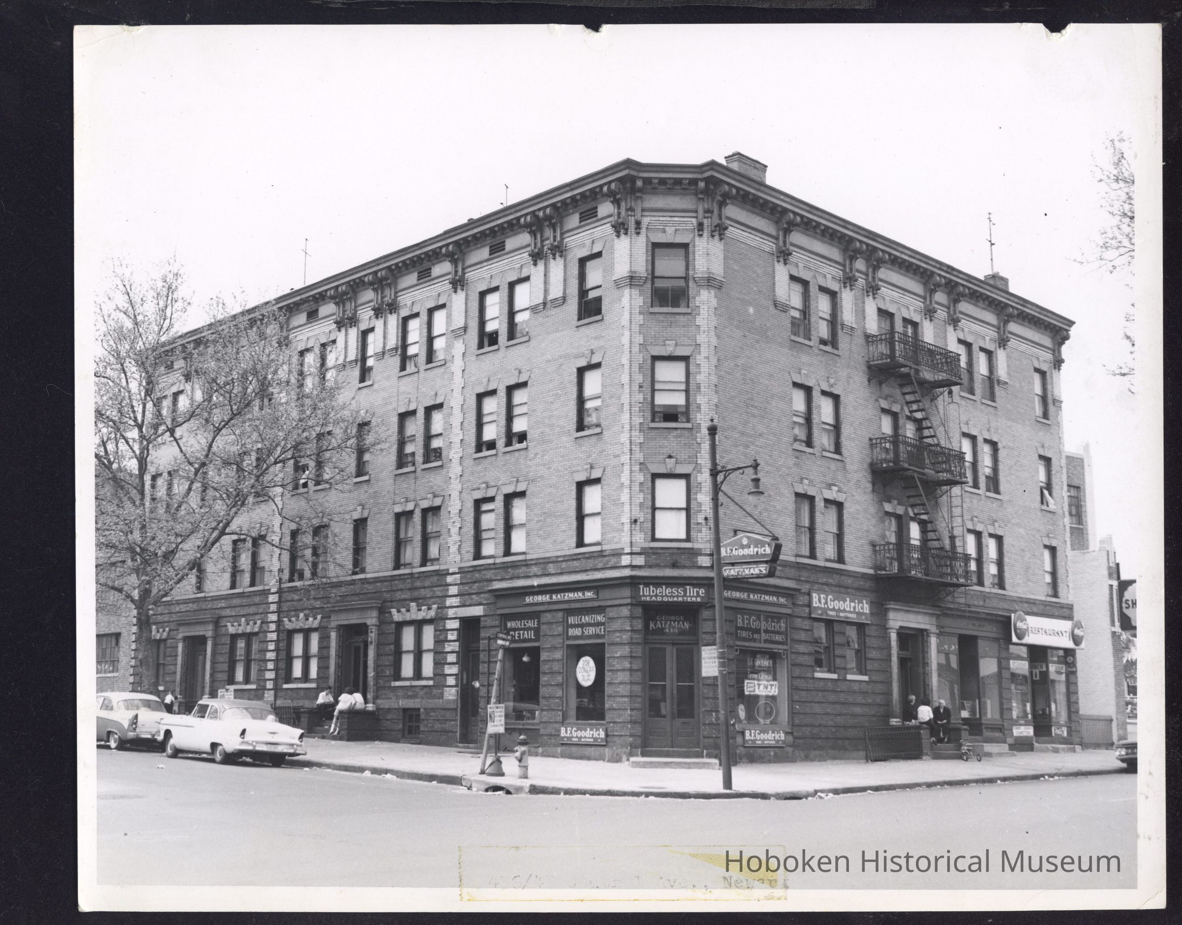B&W photo of mixed-use apartment building at 436-442 Central Avenue, Newark. picture number 1