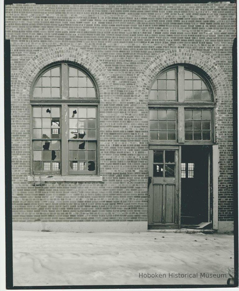 B+W photo of buildings, interiors and exteriors, of the Bethlehem Steel Shipyard, Hoboken Division, no date (ca 1990.) picture number 1