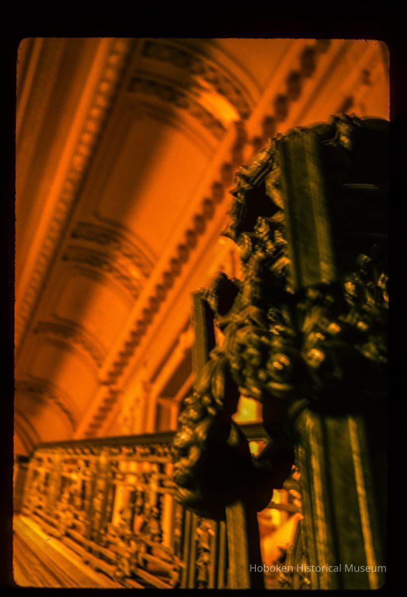 Color slide of interior detail view of the Lackawanna Terminal waiting room picture number 1