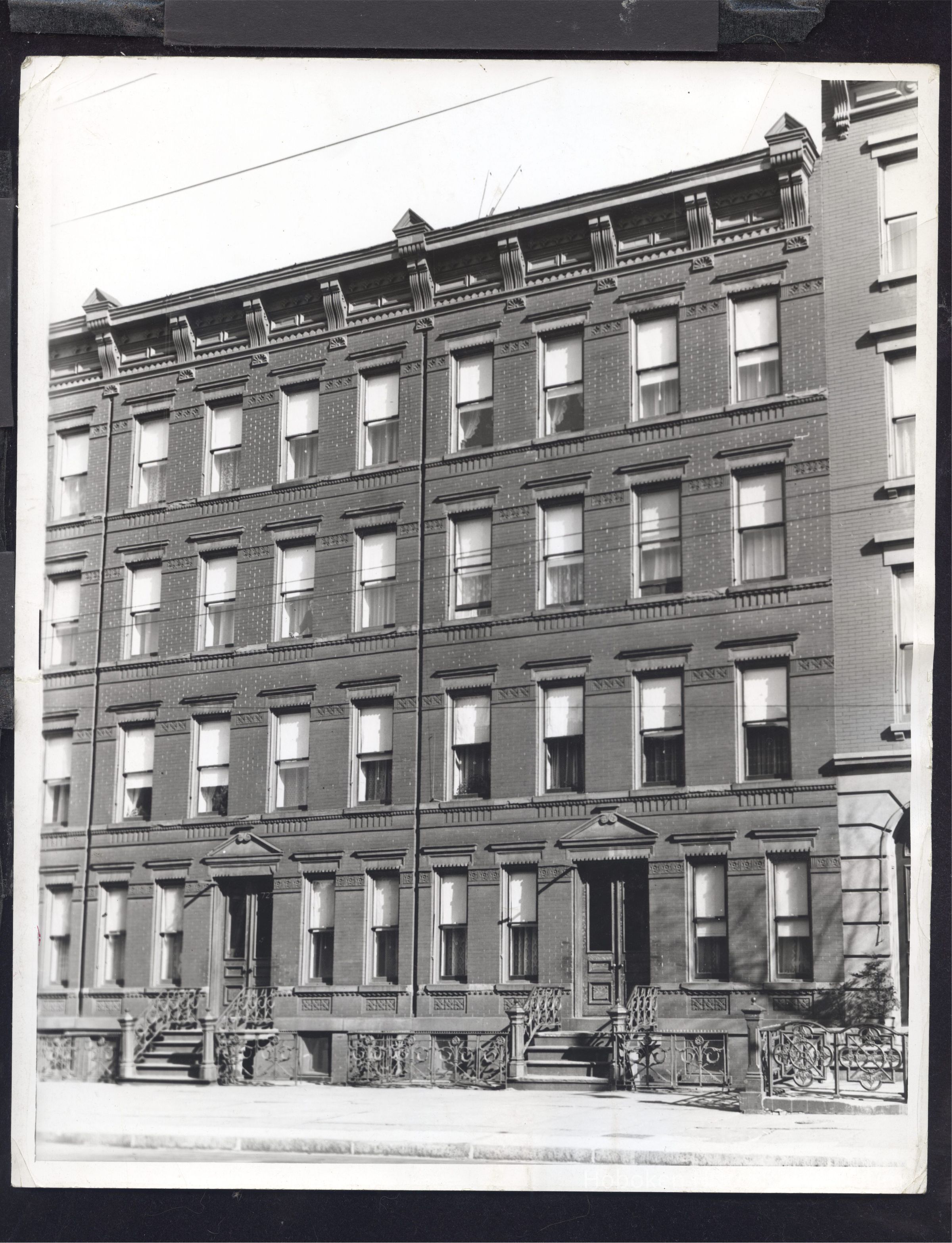 B&W photo of apartment buildings at 725-727 Washington Street Hoboken. picture number 1