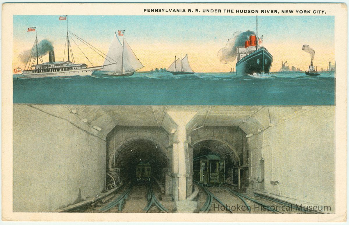Digital image of postcard titled: Pennsylvania R.R. under the Hudson River, New York City. No date, ca. 1910. picture number 1