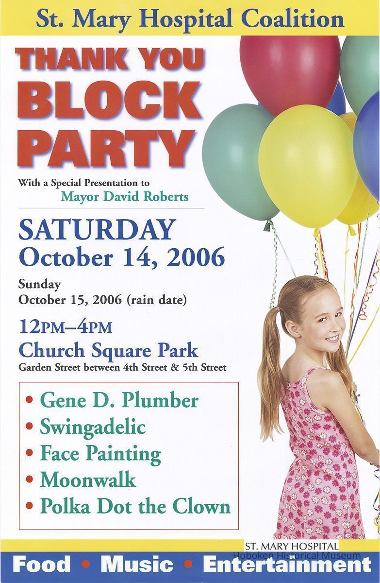 Poster: Thank You Block Party. St. Mary Hospital Coalition. Oct. 14, 2006. picture number 1