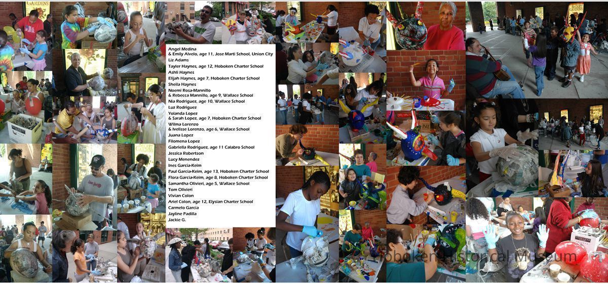 Digital image: photo montage of Vejigante Mask Maskers for exhibition at the Hoboken Historical Museum, July 30-Sept.24, 2006. picture number 1