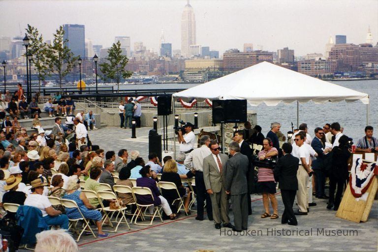 Photo 1: tent and spectators at Frank Sinatra Park