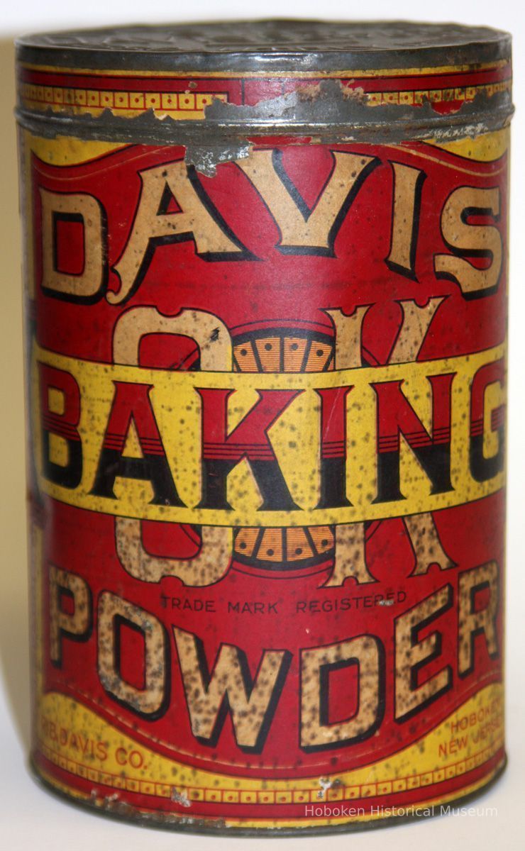 front Davis Baking Powder five pound can