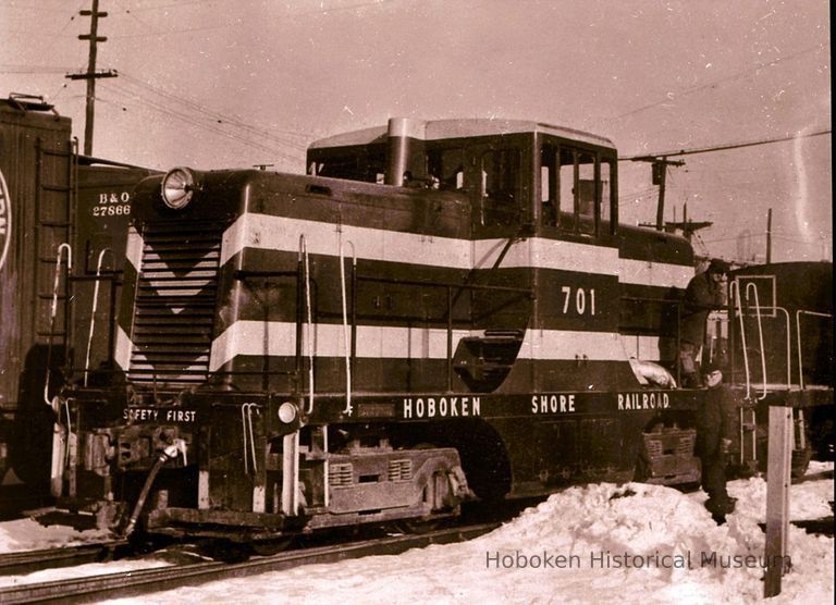 B+W negative: Hoboken Shore Railroad locomotive no. 701. Hoboken, n.d. ca. 1960-1978. picture number 1