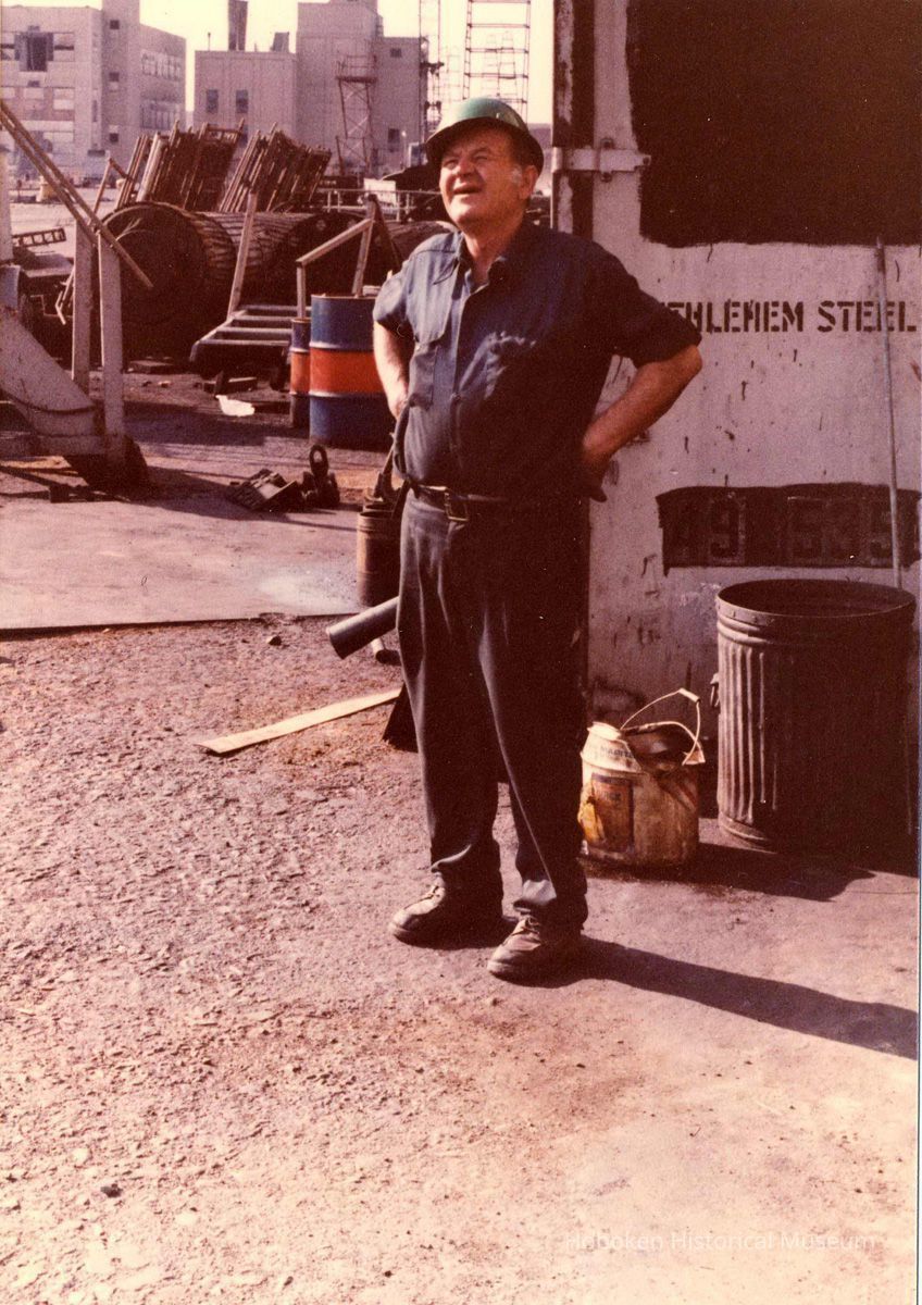 Digital scan of color photo of Bethlehem Steel Hoboken Shipyard, Hoboken, no date, circa 1970-1980. picture number 1
