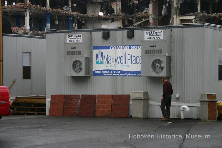 Digital color image of the Maxwell House Coffee plant site with demolition underway, Hoboken, October 2004 picture number 1