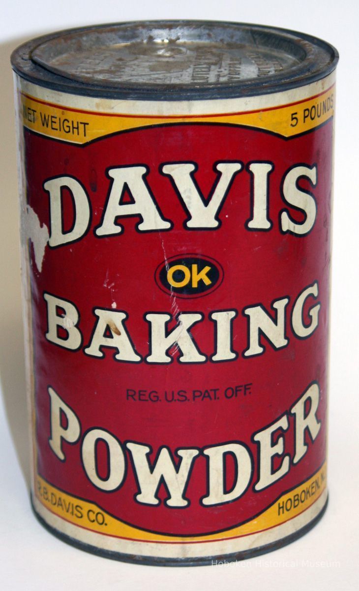 front Davis Baking Powder five pound can