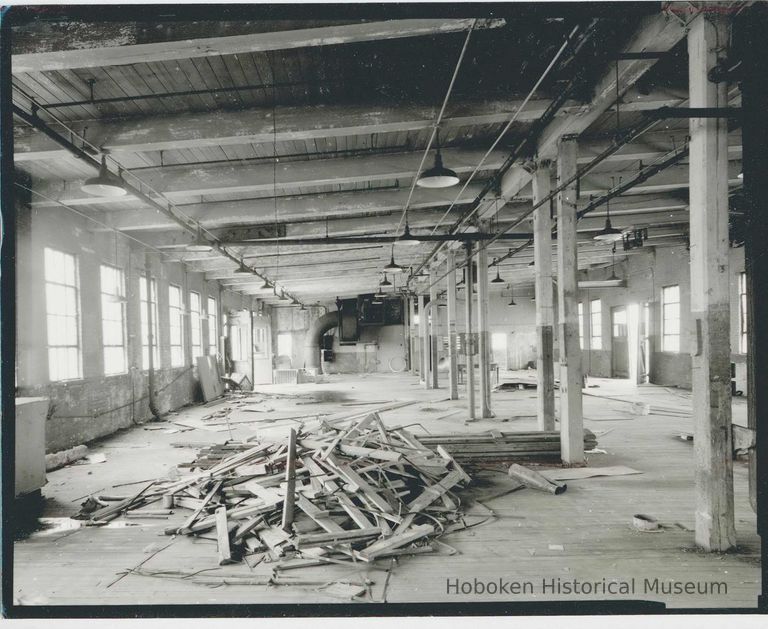 B+W photo of buildings, interiors and exteriors, of the Bethlehem Steel Shipyard, Hoboken Division, no date (ca 1990.) picture number 1