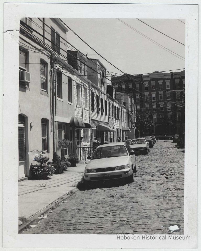 B+W photo of Willow Terrace (southern) looking east from Clinton Street, Hoboken, no date, ca. 1990. picture number 1