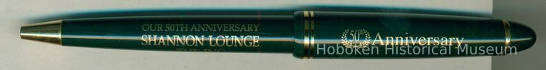 Advertising ball-point pen for the 50th Anniversary of the Shannon Lounge, 106 First Street, Hoboken, no date, ca. 2003. picture number 1