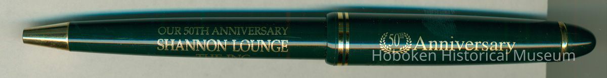 Advertising ball-point pen for the 50th Anniversary of the Shannon Lounge, 106 First Street, Hoboken, no date, ca. 2003. picture number 1