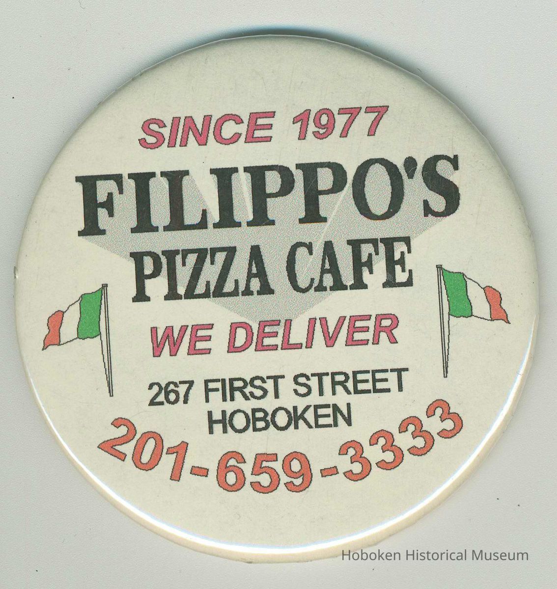 Advertising magnet for Filippo's Pizza Cafe, 267 First Street, Hoboken, no date, ca. 2002. picture number 1