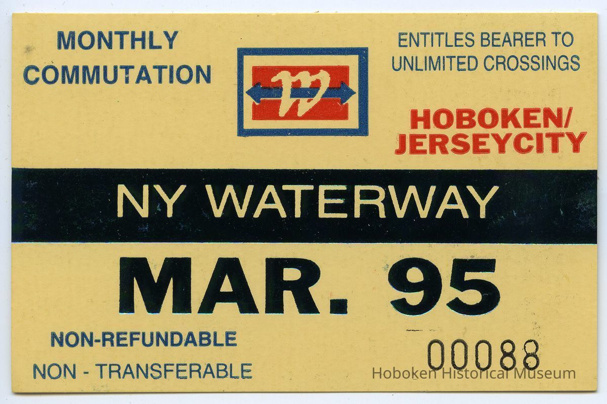 1: ticket, NY Waterway, Monthly Commutation, March 1995
