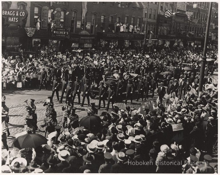 Motorcade with President Wilson, General Shanks, July 8, 1919