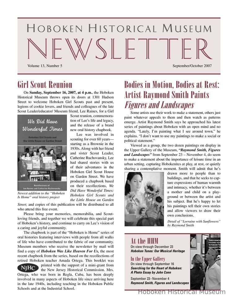 Hoboken Historical Museum Newsletter [Second Series], Volume 13, Number 5, Sept.-Oct. 2007. picture number 1