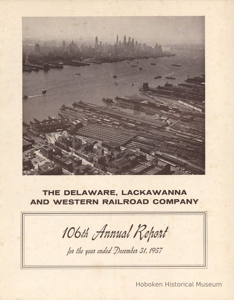 front cover; aerial photo of Lackawanna Terminal, Hoboken