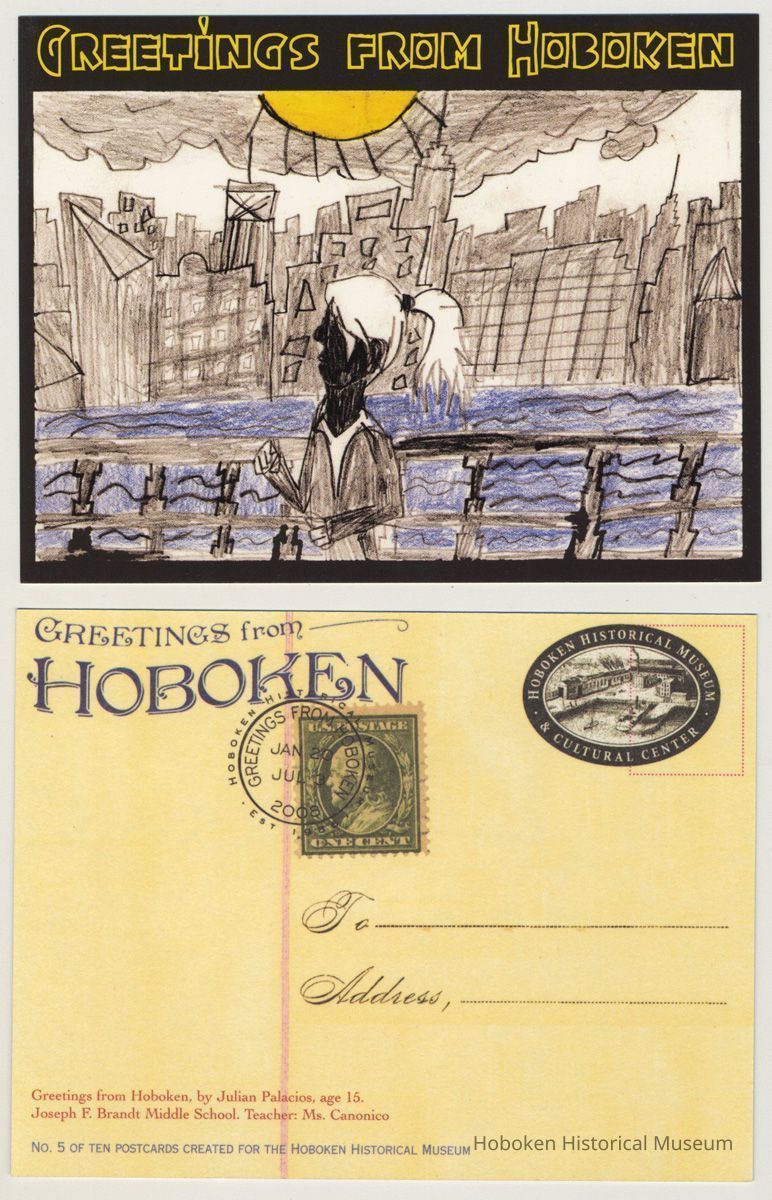 front and back Palacios postcard