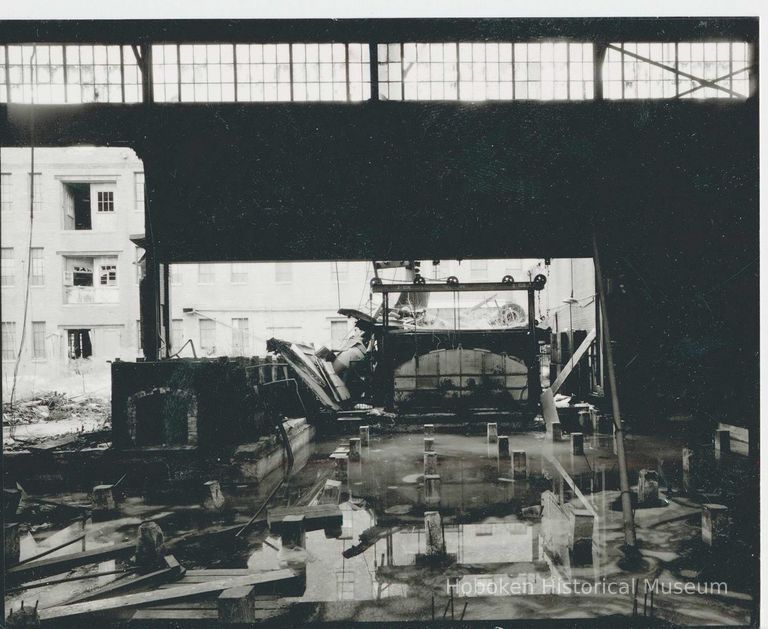 B+W photo of buildings, interiors and exteriors, of the Bethlehem Steel Shipyard, Hoboken Division, no date (ca 1990.) picture number 1