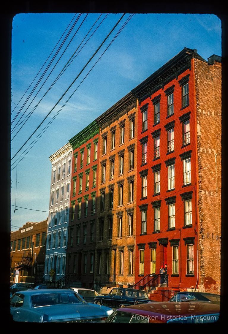 Color slide of eye-level view of row houses on Garden between Newark & 1st picture number 1