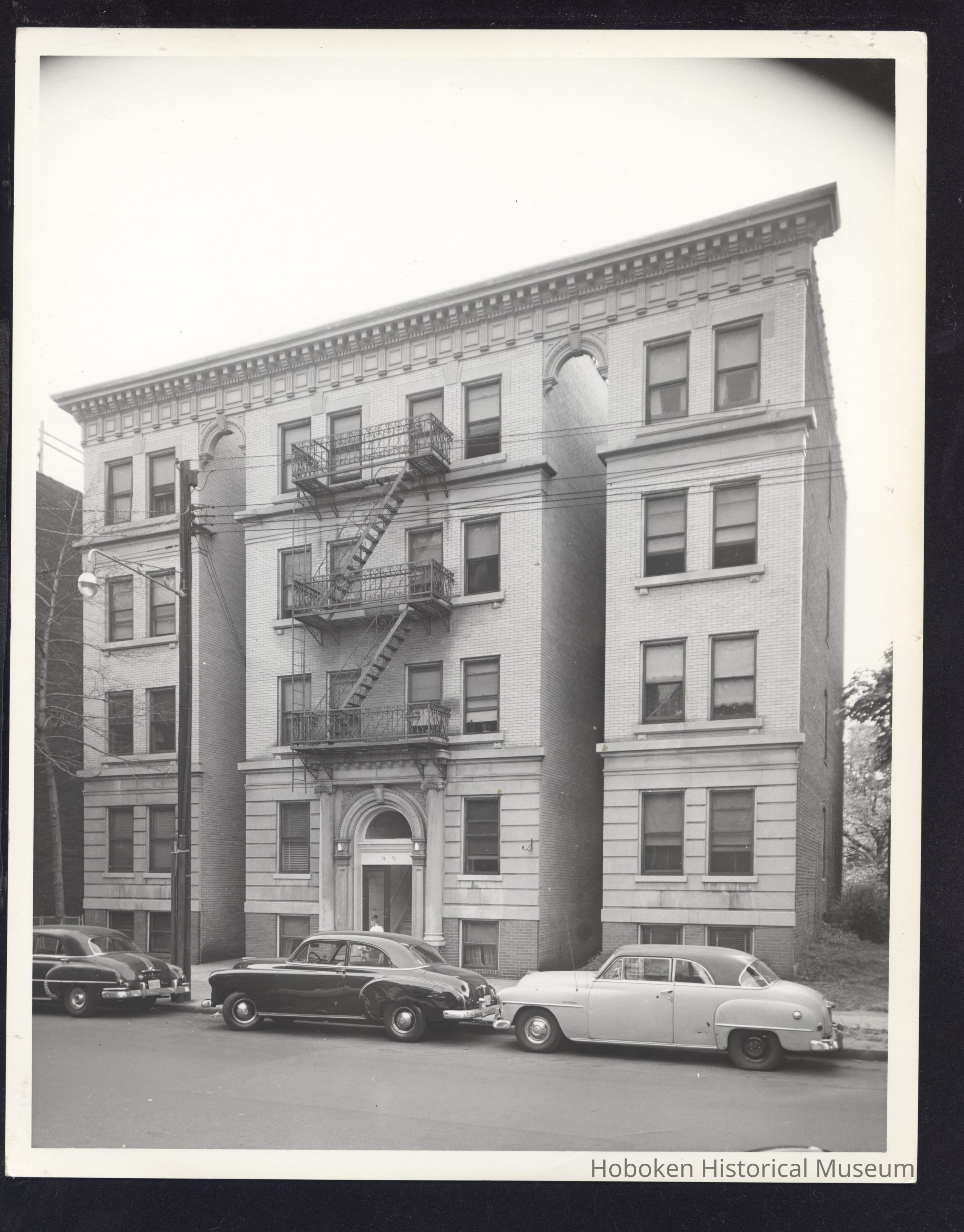 B&W photo of apartment building at 74-76 North 9th Street, Newark. picture number 1
