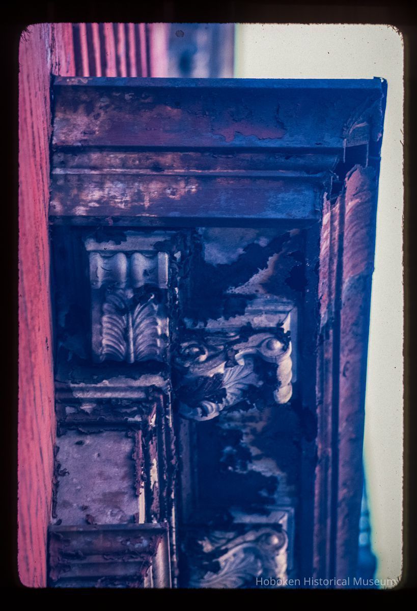 Color slide of detail view of cornice and brackets on a building on 3rd between Garden and Park picture number 1